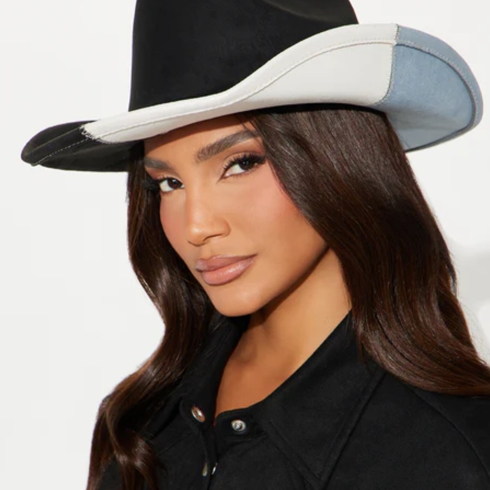 Stylish Black and White Cowboy Hat